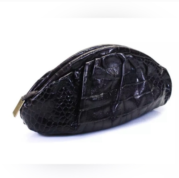 Furla eggplant Croc-Embossed Clutch - Picture 7 of 11